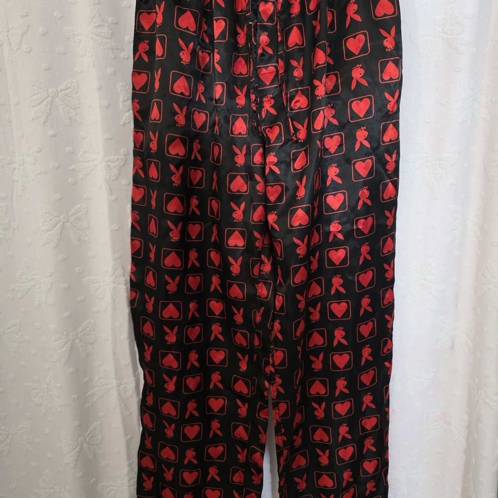 PLAYBOY Red and Black Heart Pajama Pants